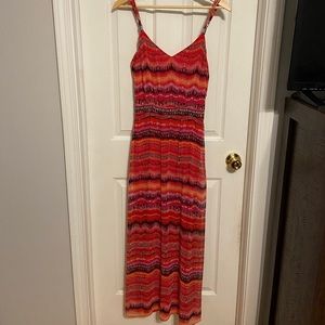 Pink & red maxi dress